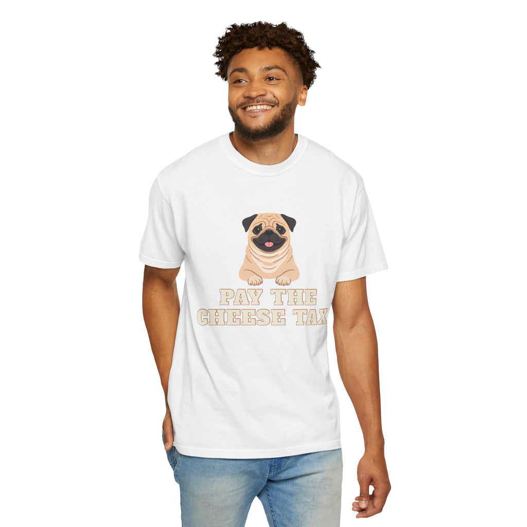 Pug Illustration T-Shirt | Pay the Cheese Tax Dog Tee
