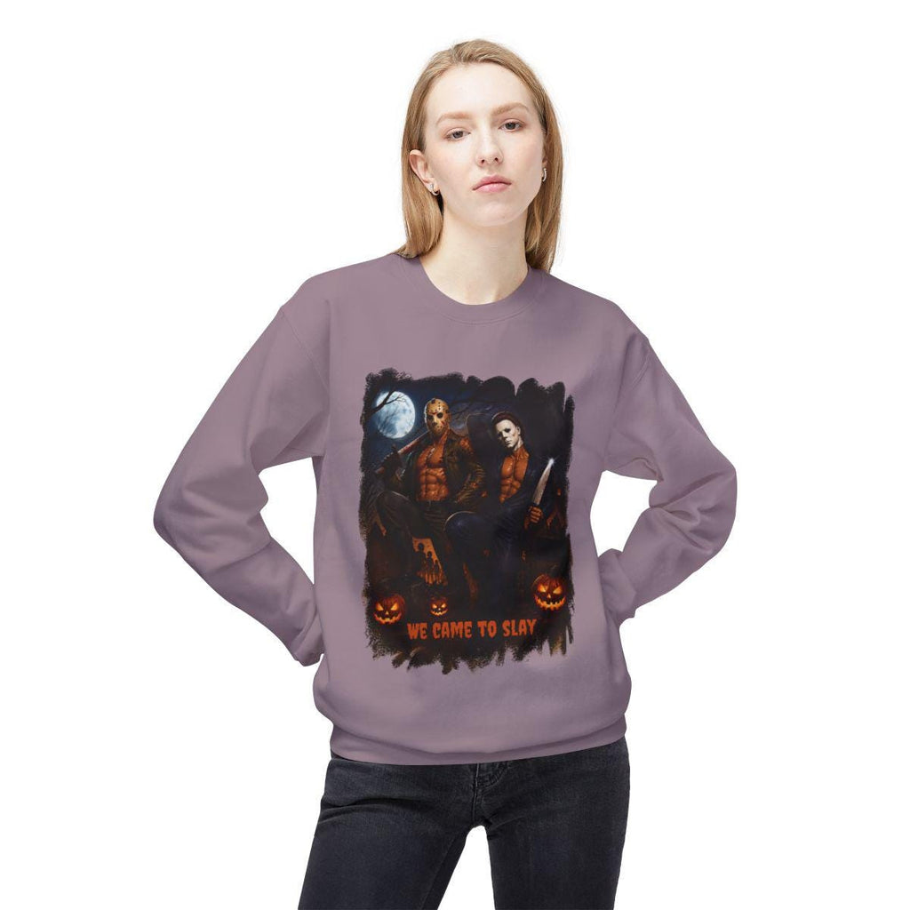 We Came to Slay Horror Icons Crewneck Sweatshirt | Halloween Pumpkin Night