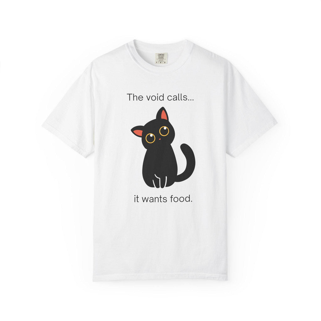 Black Cat T-Shirt | The Void Calls It Wants Food Graphic Tee