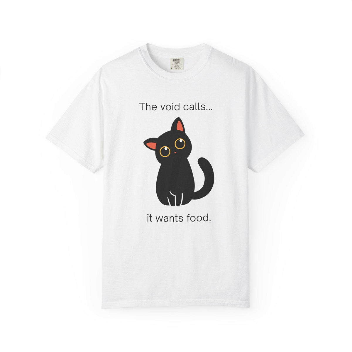 Black Cat T-Shirt | The Void Calls It Wants Food Graphic Tee