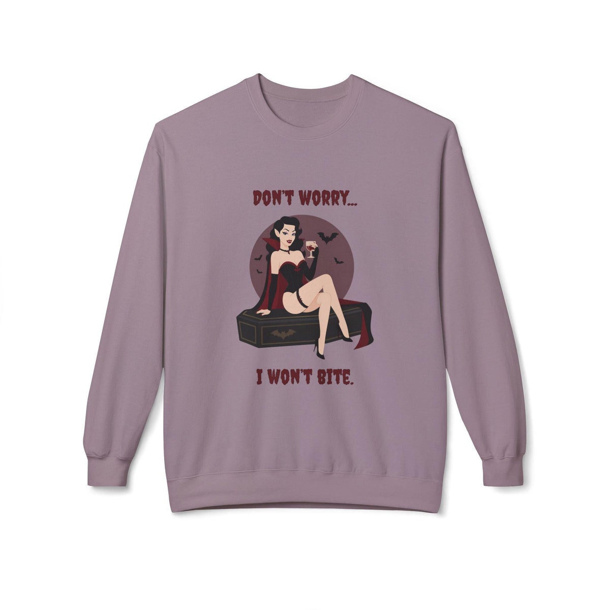 Vampire Pinup Girl Sweatshirt | Gothic Vampire Coffin Illustration