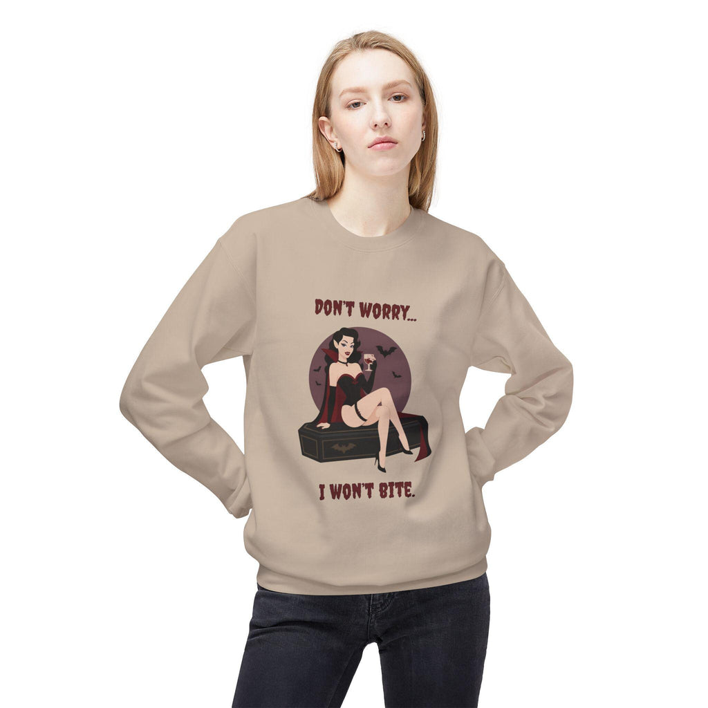 Vampire Pinup Girl Sweatshirt | Gothic Vampire Coffin Illustration