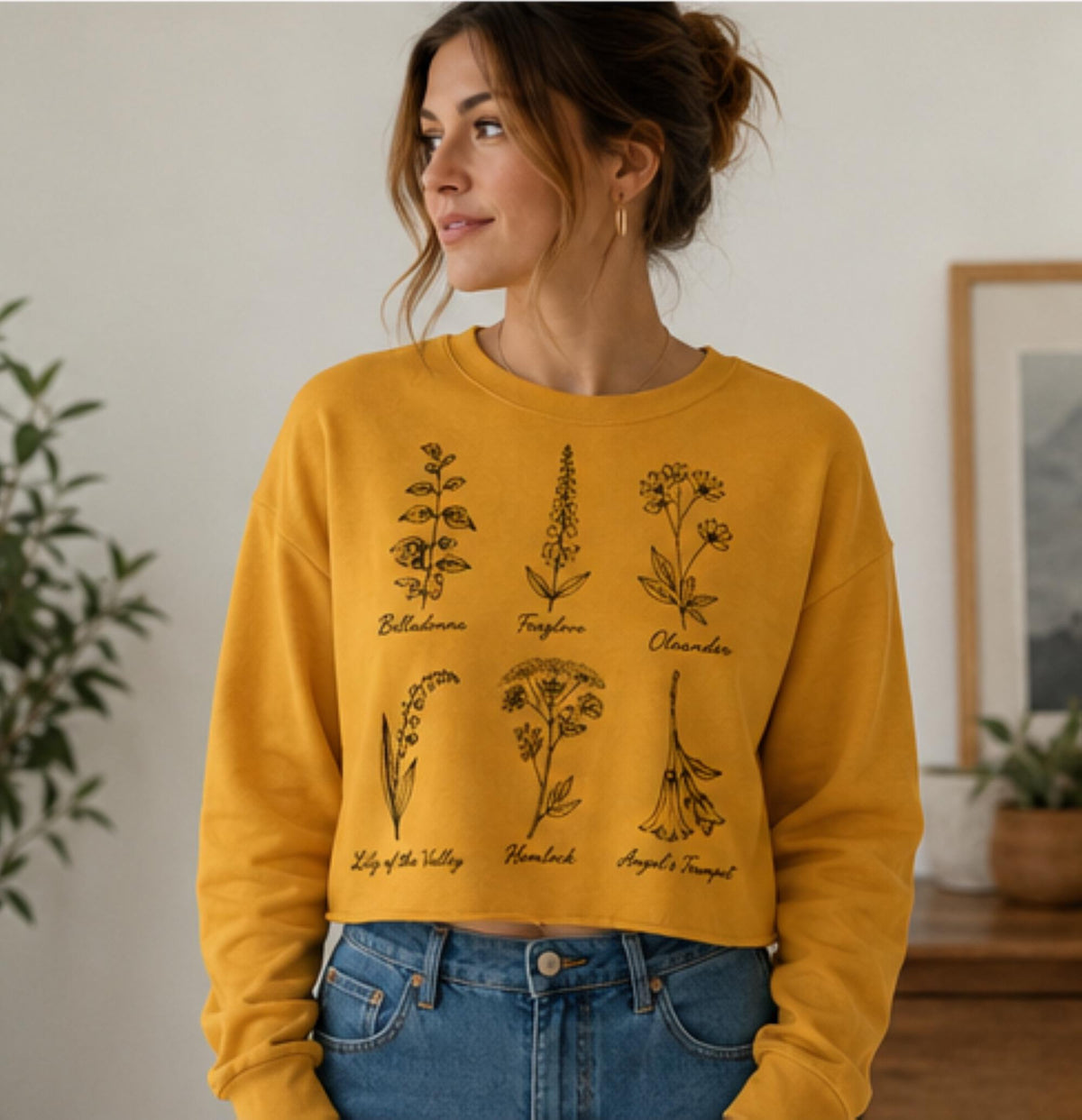 Women's "Witch's Garden" FWD Fashion Crop Long Sleeve Tee