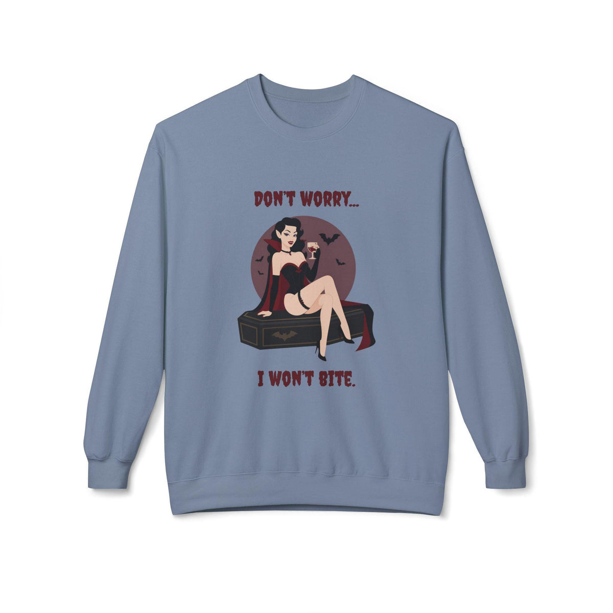 Vampire Pinup Girl Sweatshirt | Gothic Vampire Coffin Illustration