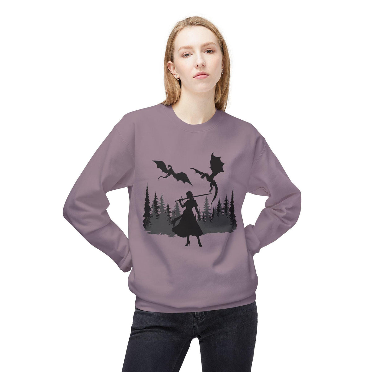 Unisex "Dragon Princess" Midweight Softstyle Fleece Crewneck Sweatshirt