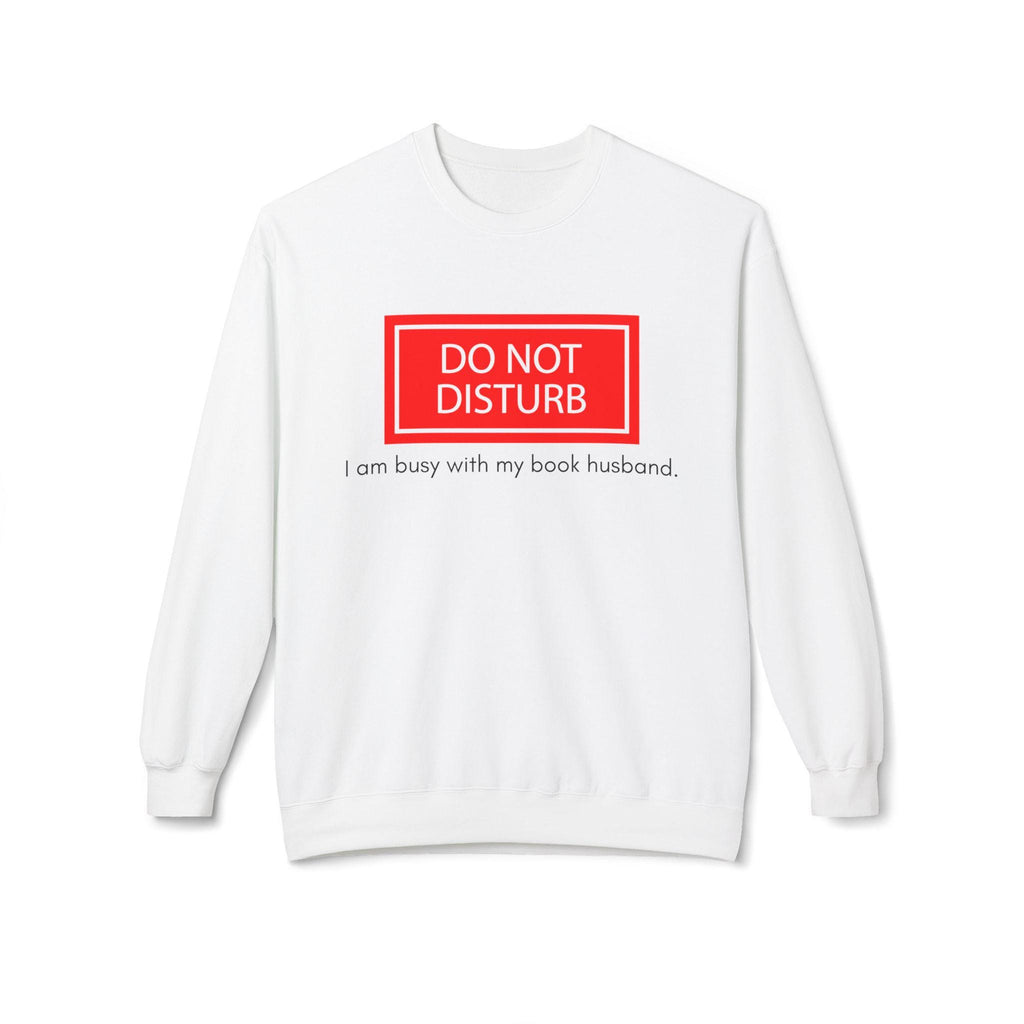 Unisex "I'm busy with my book husband" Midweight Softstyle Fleece Crewneck Sweatshirt