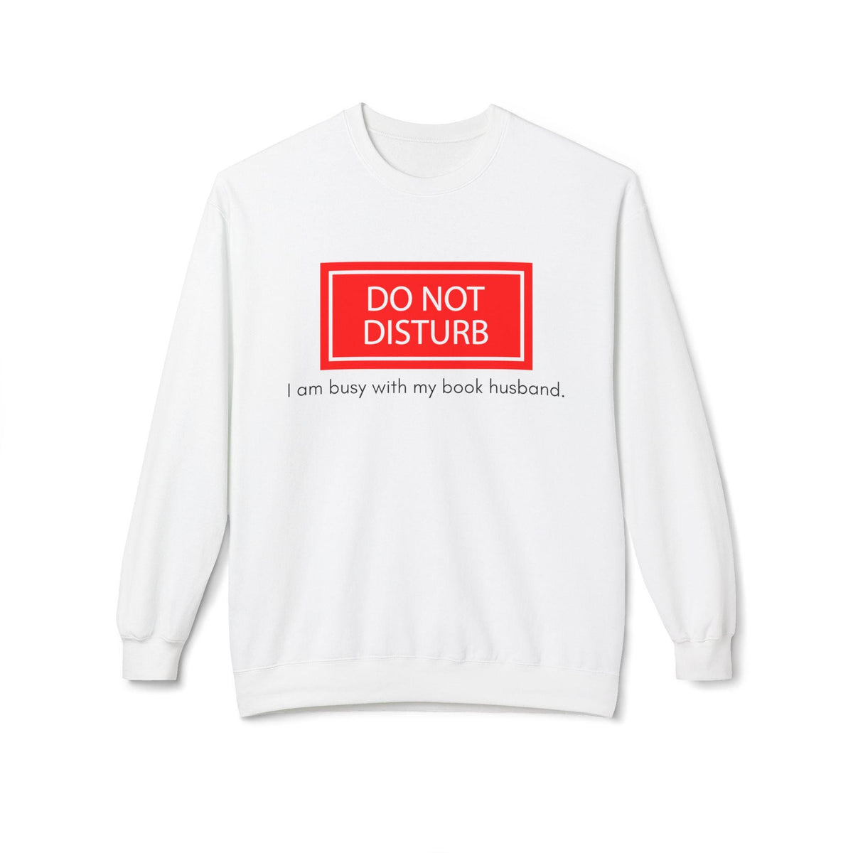 Unisex "I'm busy with my book husband" Midweight Softstyle Fleece Crewneck Sweatshirt