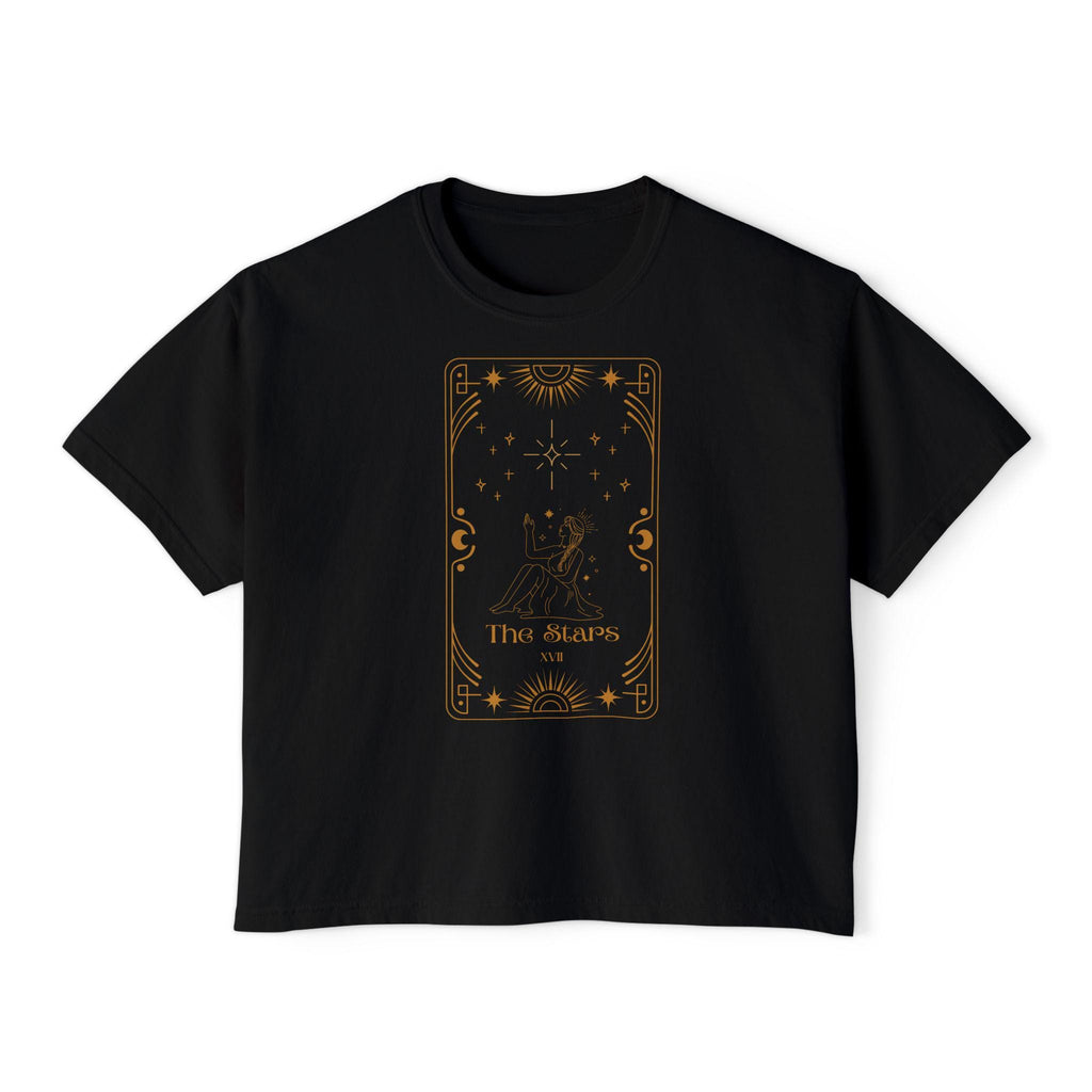 Tarot The Stars Graphic Tee | Women's Boxy Tee, mystical occult design