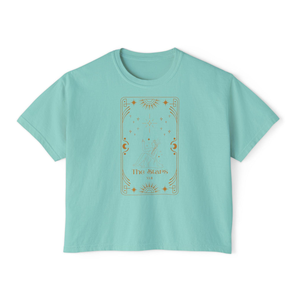 Tarot The Stars Graphic Tee | Women's Boxy Tee, mystical occult design