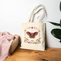 Moth and Moon Phases Tote Bag | Botanical Crescent Canvas Tote