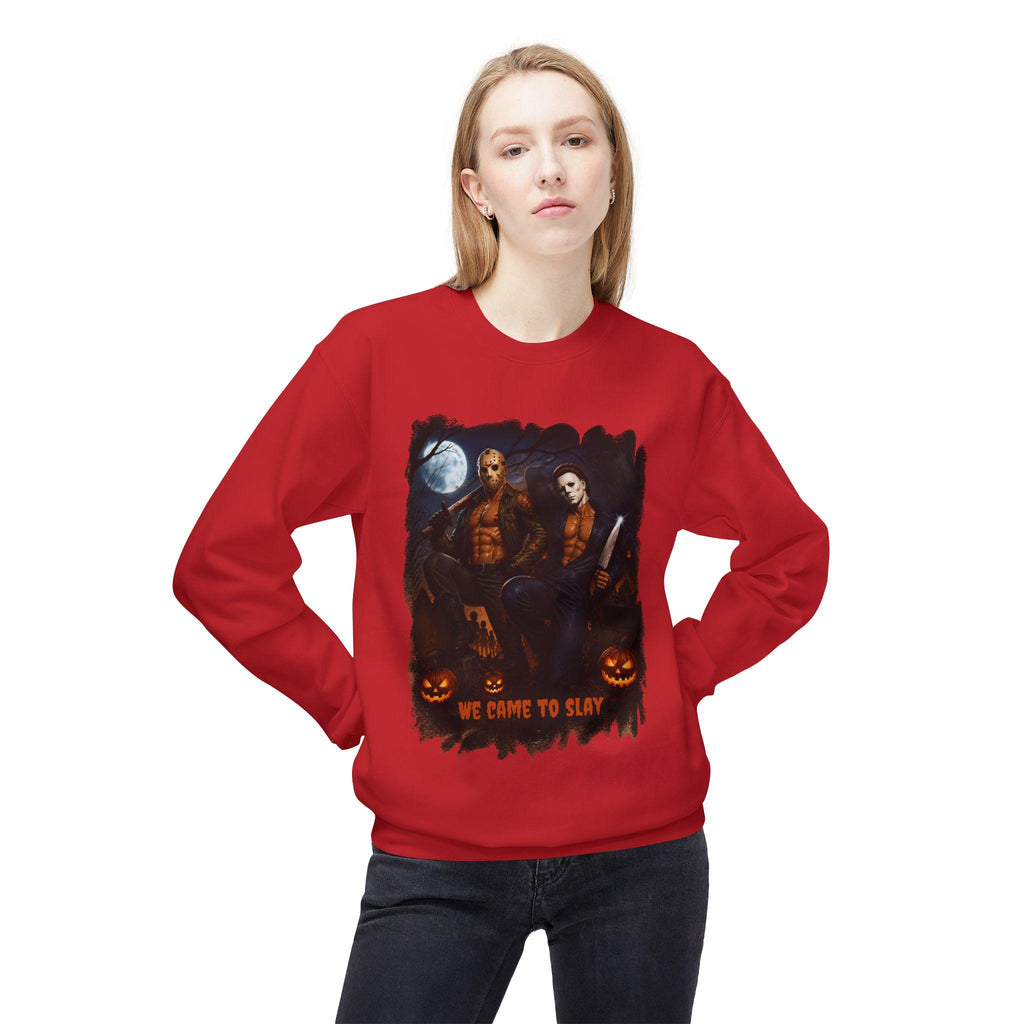 We Came to Slay Horror Icons Crewneck Sweatshirt | Halloween Pumpkin Night