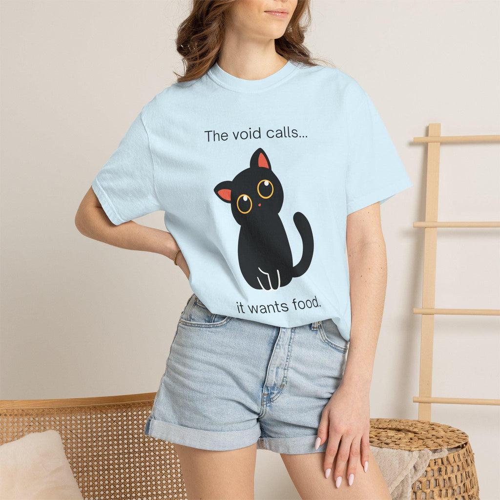 Black Cat T-Shirt | The Void Calls It Wants Food Graphic Tee