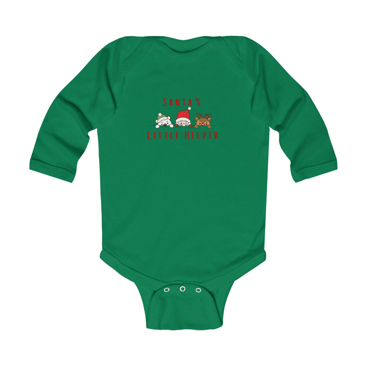 Santa's Little Helper Text Infant Long Sleeve Bodysuit
