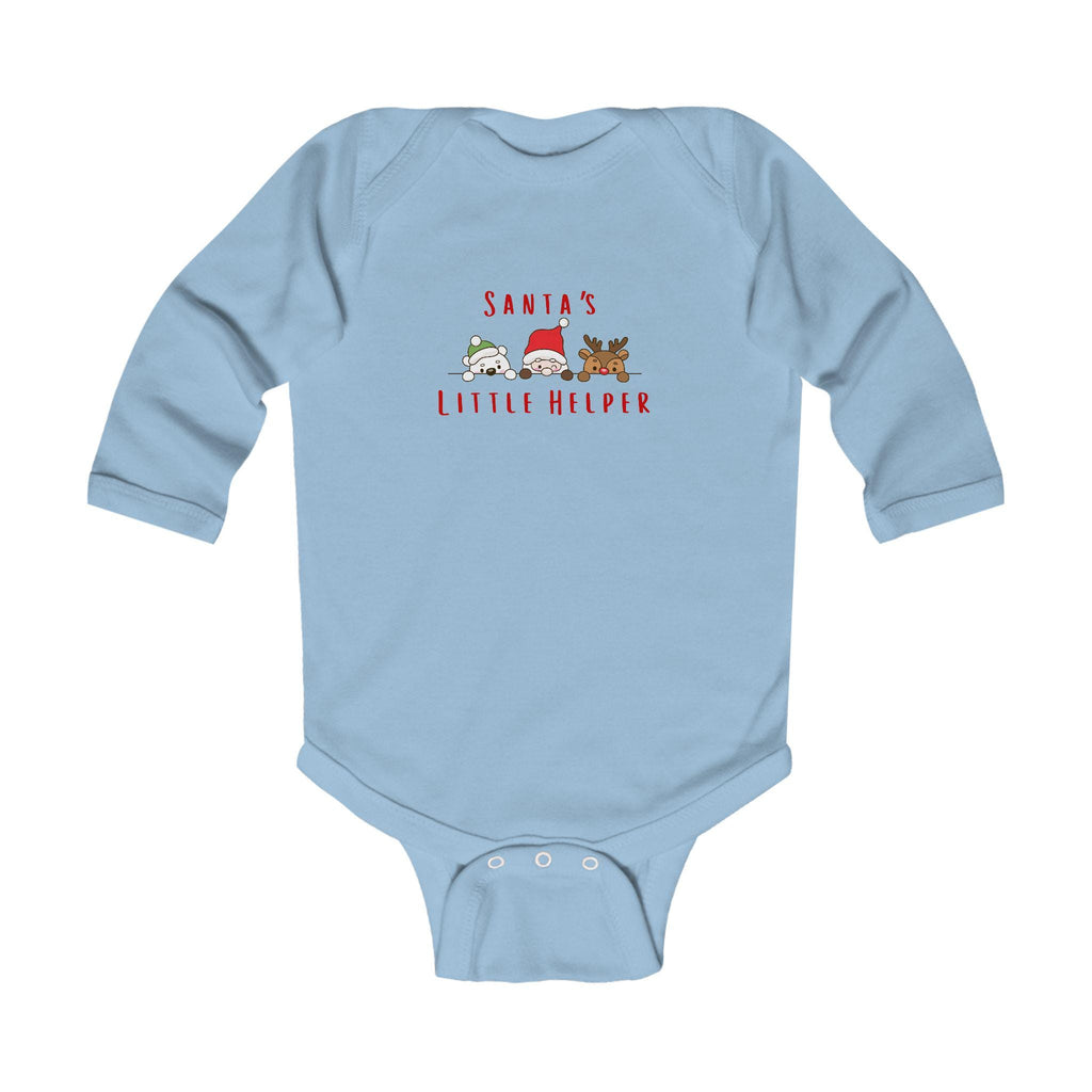 Santa's Little Helper Text Infant Long Sleeve Bodysuit