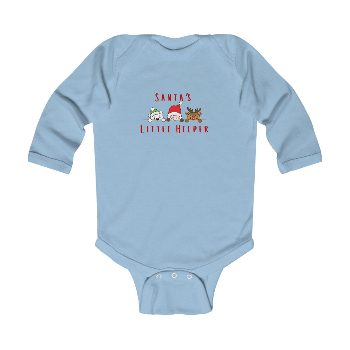 Santa's Little Helper Text Infant Long Sleeve Bodysuit