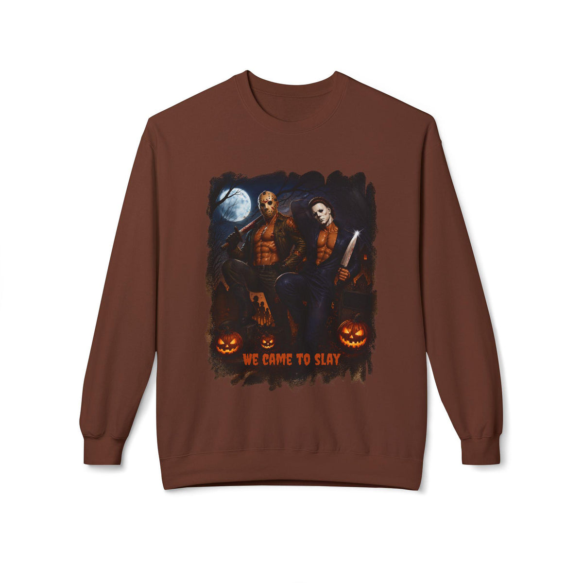 We Came to Slay Horror Icons Crewneck Sweatshirt | Halloween Pumpkin Night