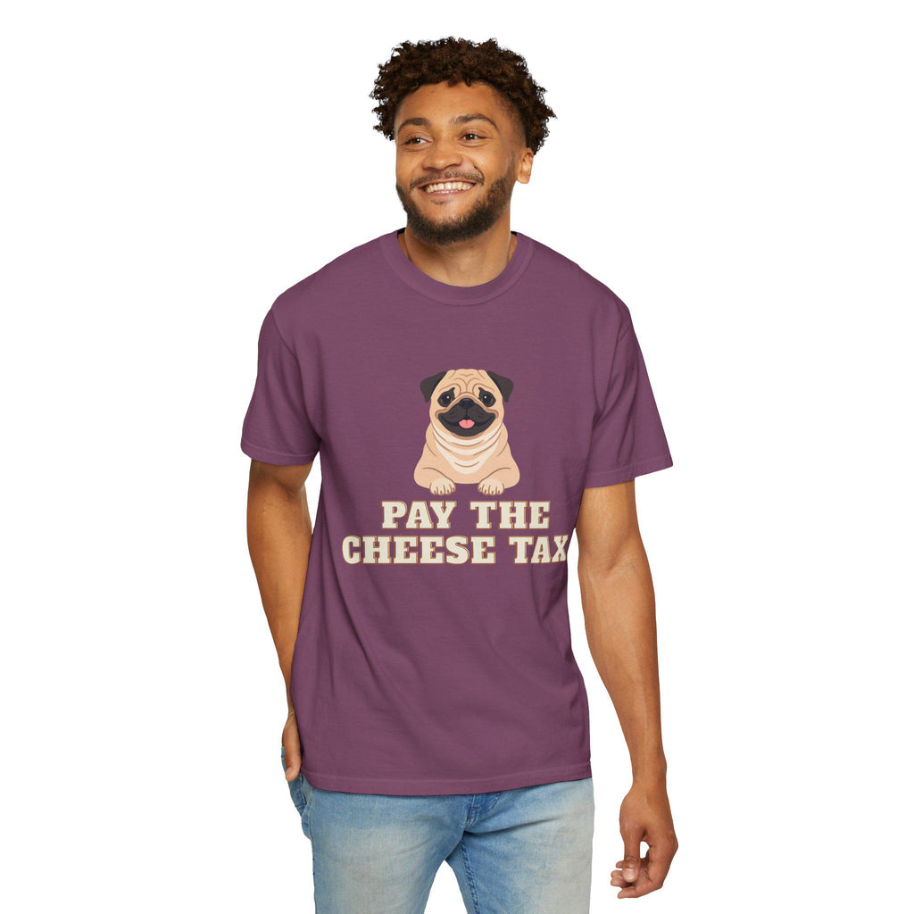 Pug Illustration T-Shirt | Pay the Cheese Tax Dog Tee