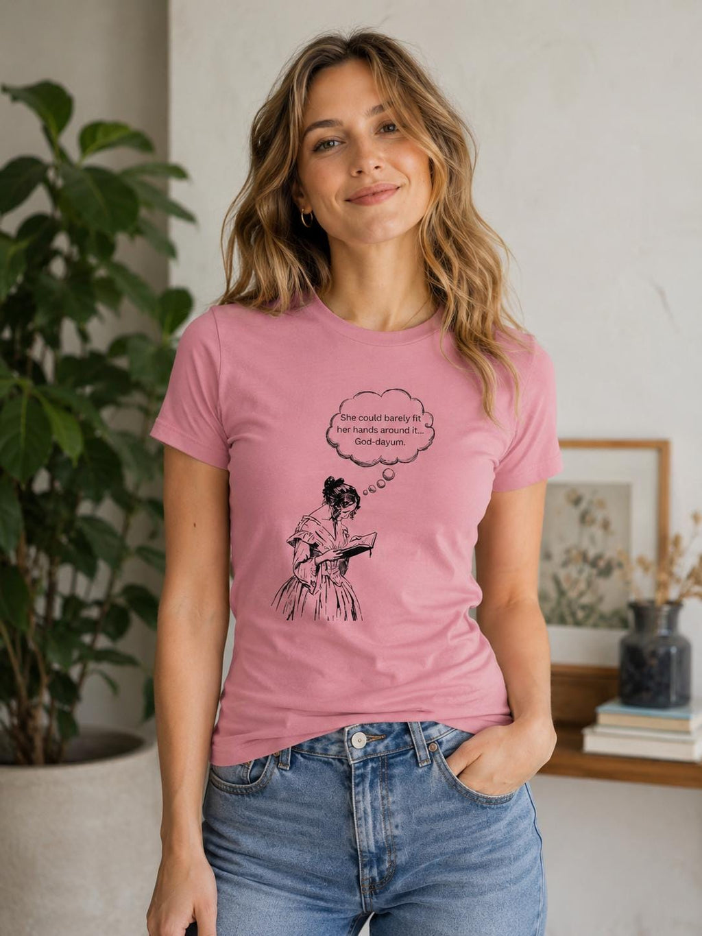 Victorian Woman Reading 'She could barely...' T-Shirt