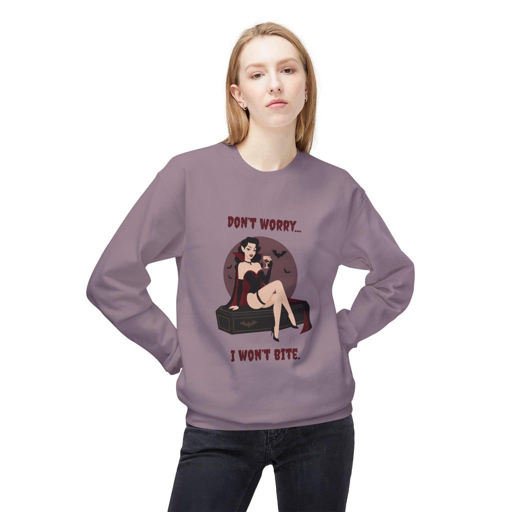 Vampire Pinup Girl Sweatshirt | Gothic Vampire Coffin Illustration