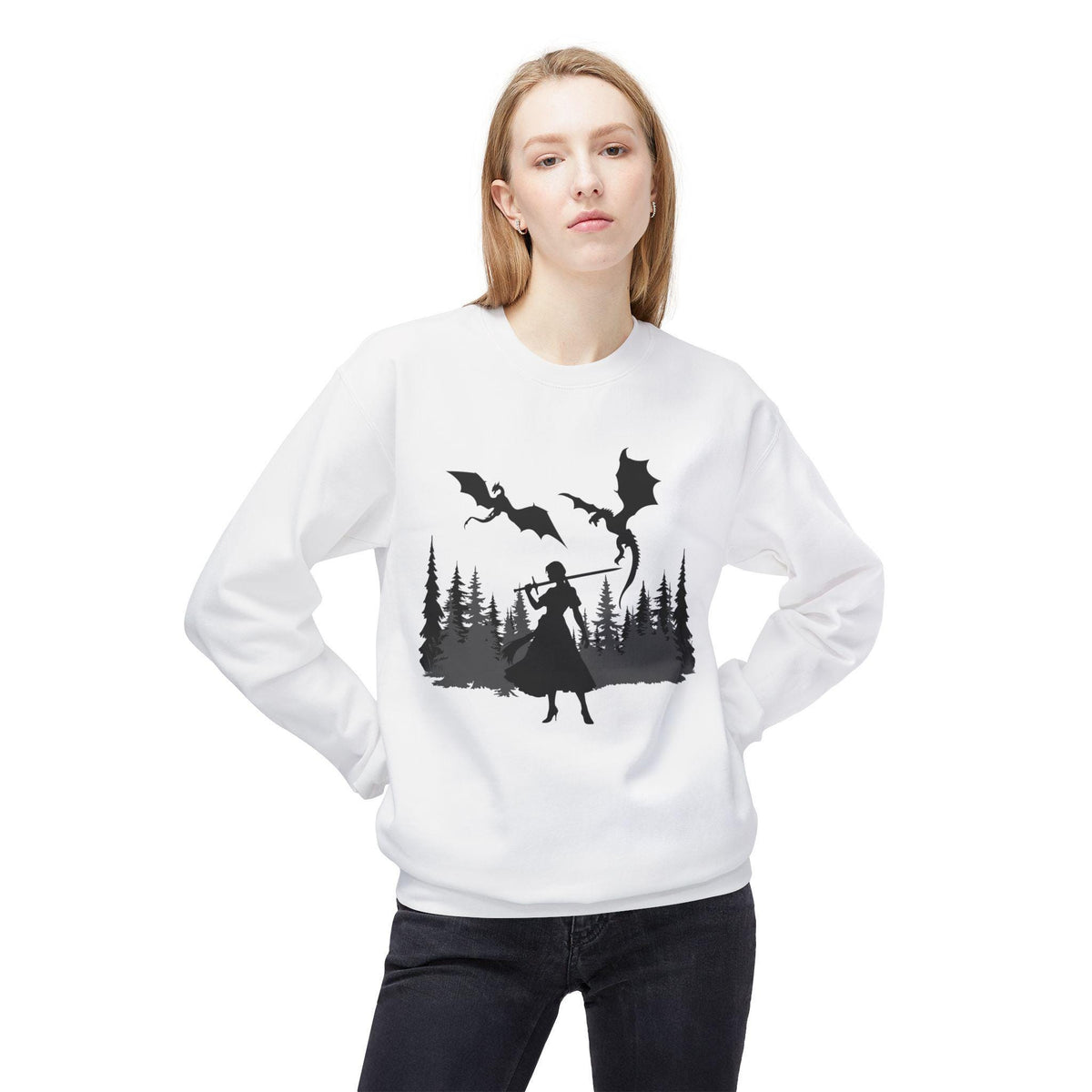 Unisex "Dragon Princess" Midweight Softstyle Fleece Crewneck Sweatshirt