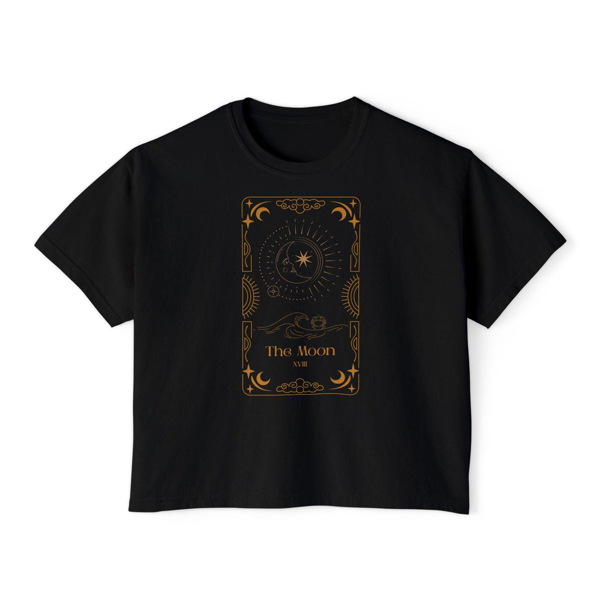 The Moon Tarot Card Illustration Tee | Boxy T-Shirt