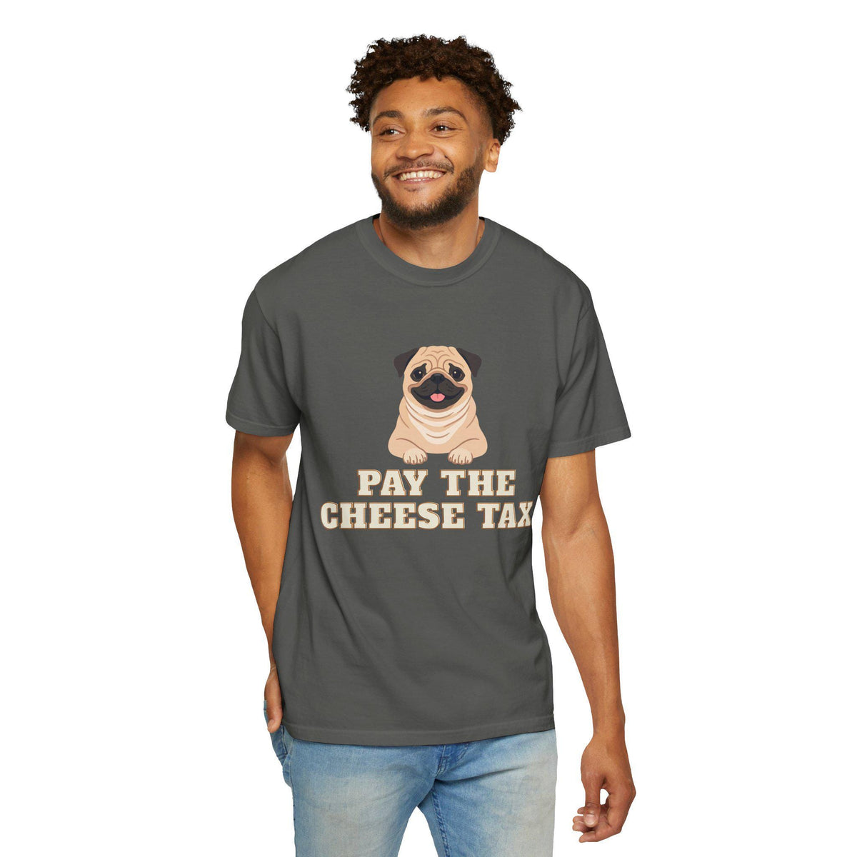 Pug Illustration T-Shirt | Pay the Cheese Tax Dog Tee