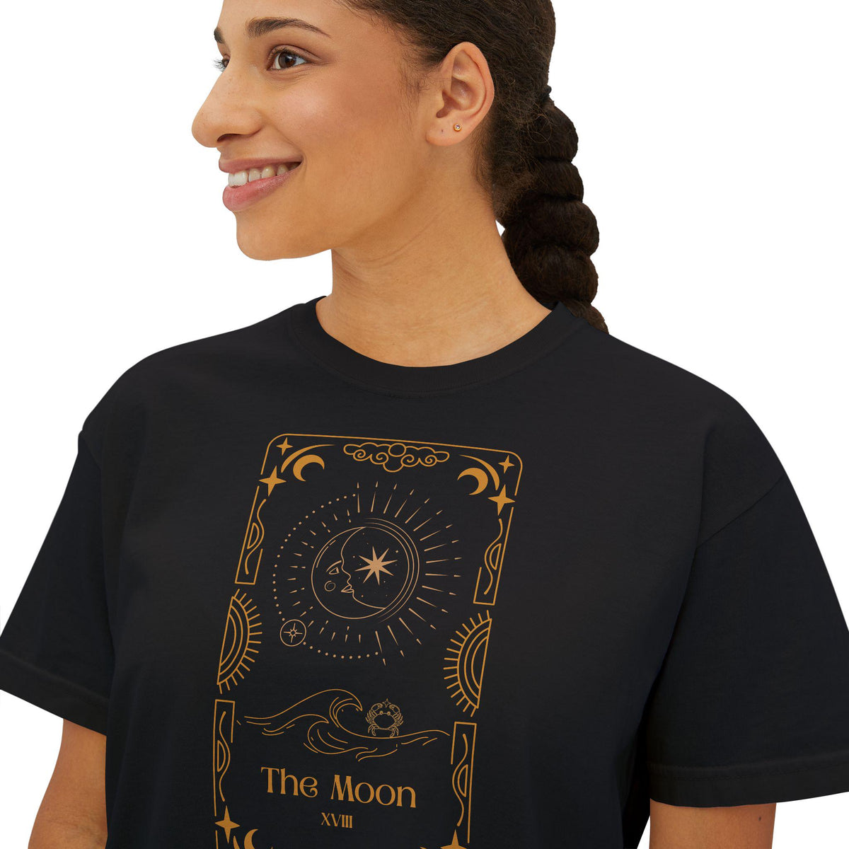The Moon Tarot Card Illustration Tee | Boxy T-Shirt