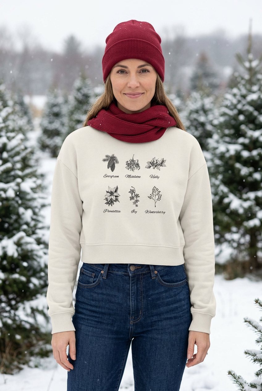 Bone sweatshirt Christmas tree farm mockup