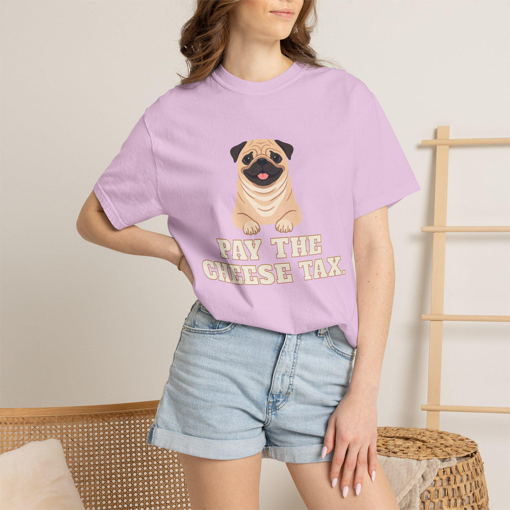Pug Illustration T-Shirt | Pay the Cheese Tax Dog Tee