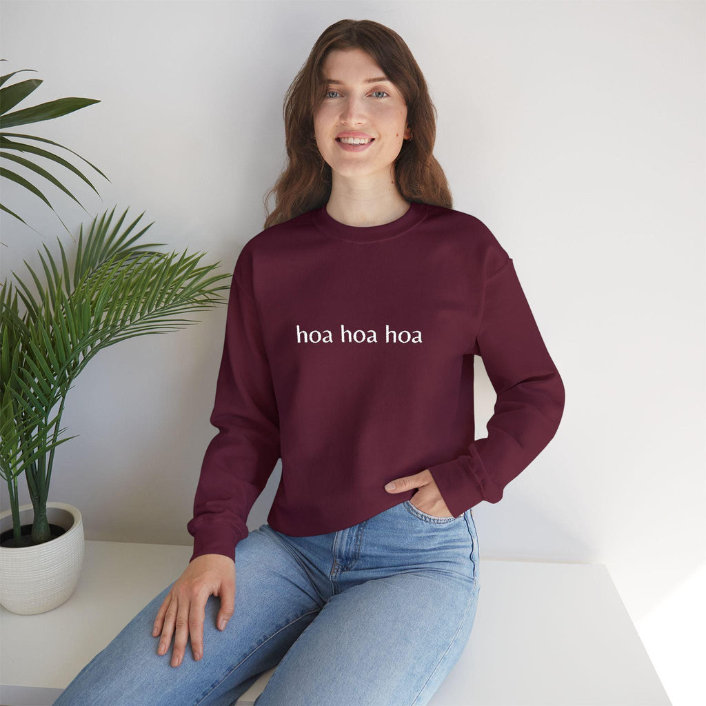 Hoa Hoa Hoa Embroidered Crewneck Sweatshirt – Cozy Bookworm Apparel