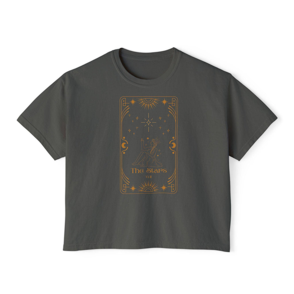 Tarot The Stars Graphic Tee | Women's Boxy Tee, mystical occult design