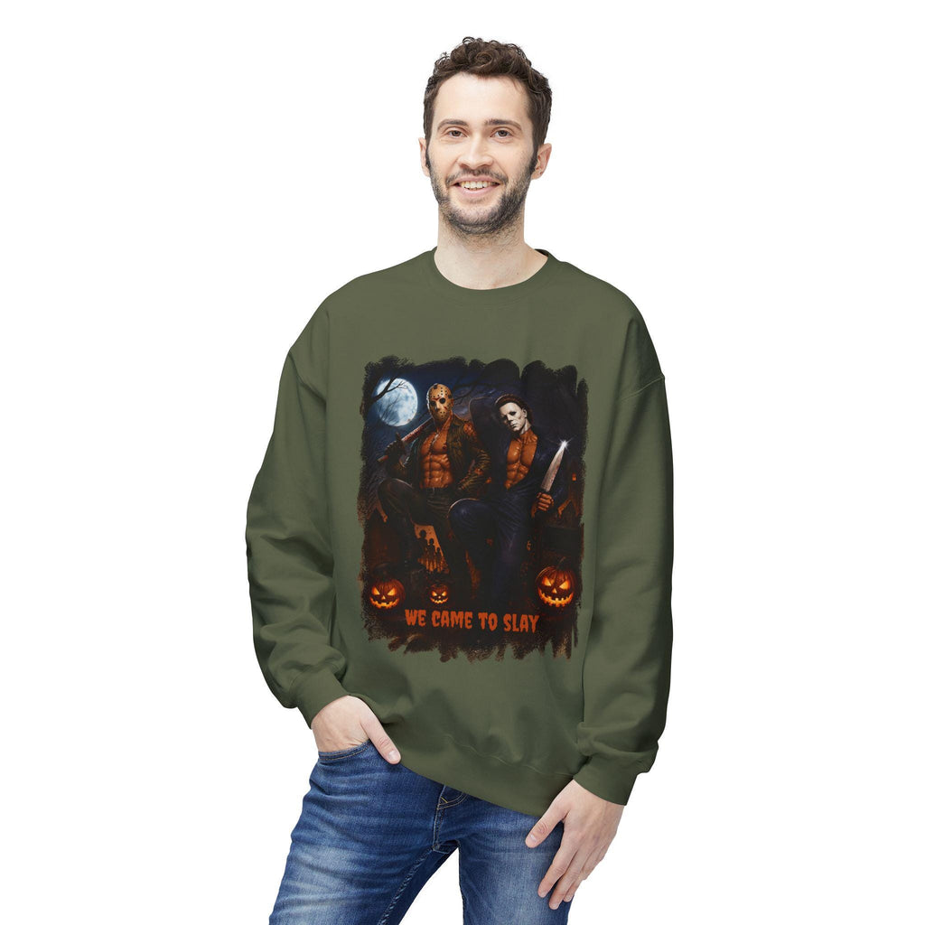 We Came to Slay Horror Icons Crewneck Sweatshirt | Halloween Pumpkin Night