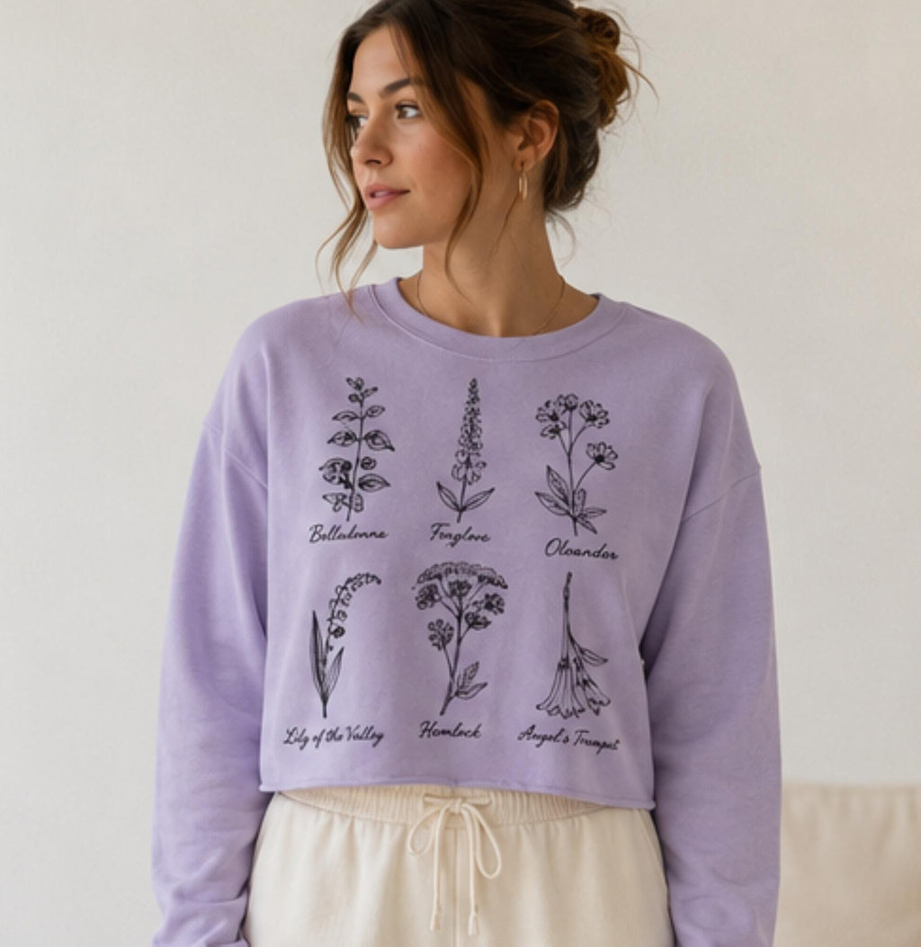 Women's "Witch's Garden" FWD Fashion Crop Long Sleeve Tee