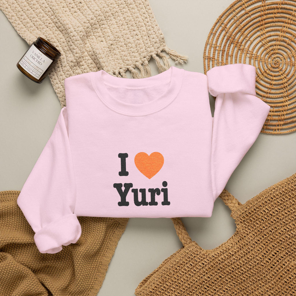 I Heart Yuri Embroidered Sweatshirt | Anime Manga Romance Heart