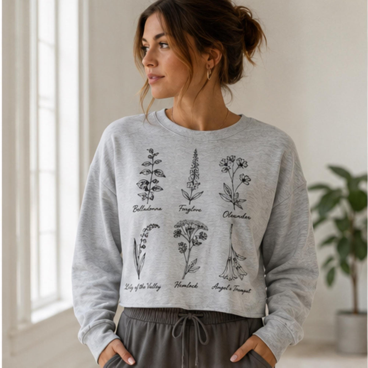 Women's "Witch's Garden" FWD Fashion Crop Long Sleeve Tee