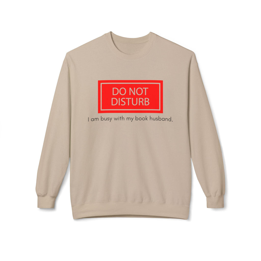 Unisex "I'm busy with my book husband" Midweight Softstyle Fleece Crewneck Sweatshirt