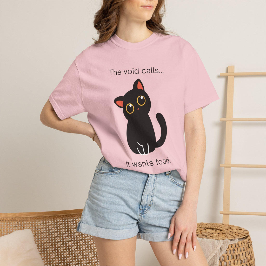 Black Cat T-Shirt | The Void Calls It Wants Food Graphic Tee